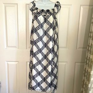 NWT Ann Taylor Windowpane Print Maxi Dress
